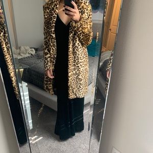 ***SOLD*** Zara Faux Fur Leopard Print Coat, SMALL
